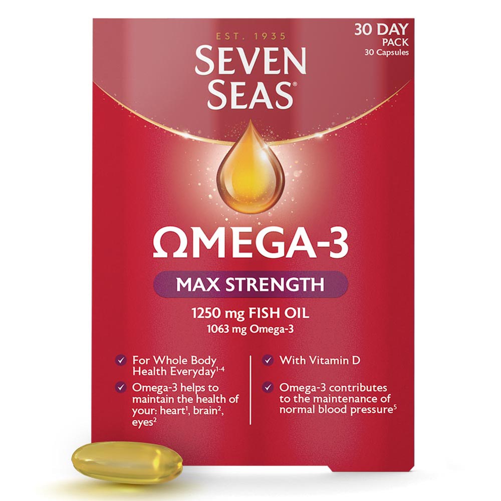 Seven Seas Omega-3 Max Strength with Vitamin D 30 Capsules RRP £17 CLEARANCE XL £13.99