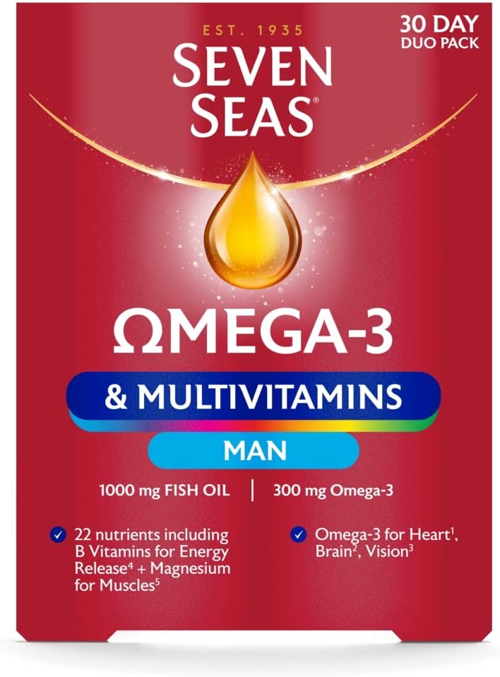 Seven Seas Omega 3 Plus Multivitamins For Men 30 Duo Pack RRP £15 CLEARANCE XL £9.99