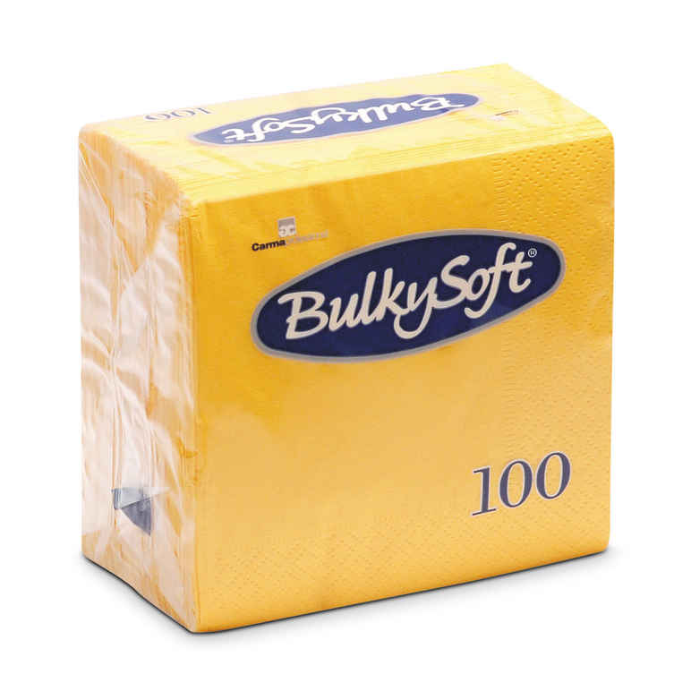 Bulky Soft 2 Ply 4 Fold Napkins 40cm X 40cm 100 Pack Yellow RRP £7.49 CLEARANCE XL £4.99