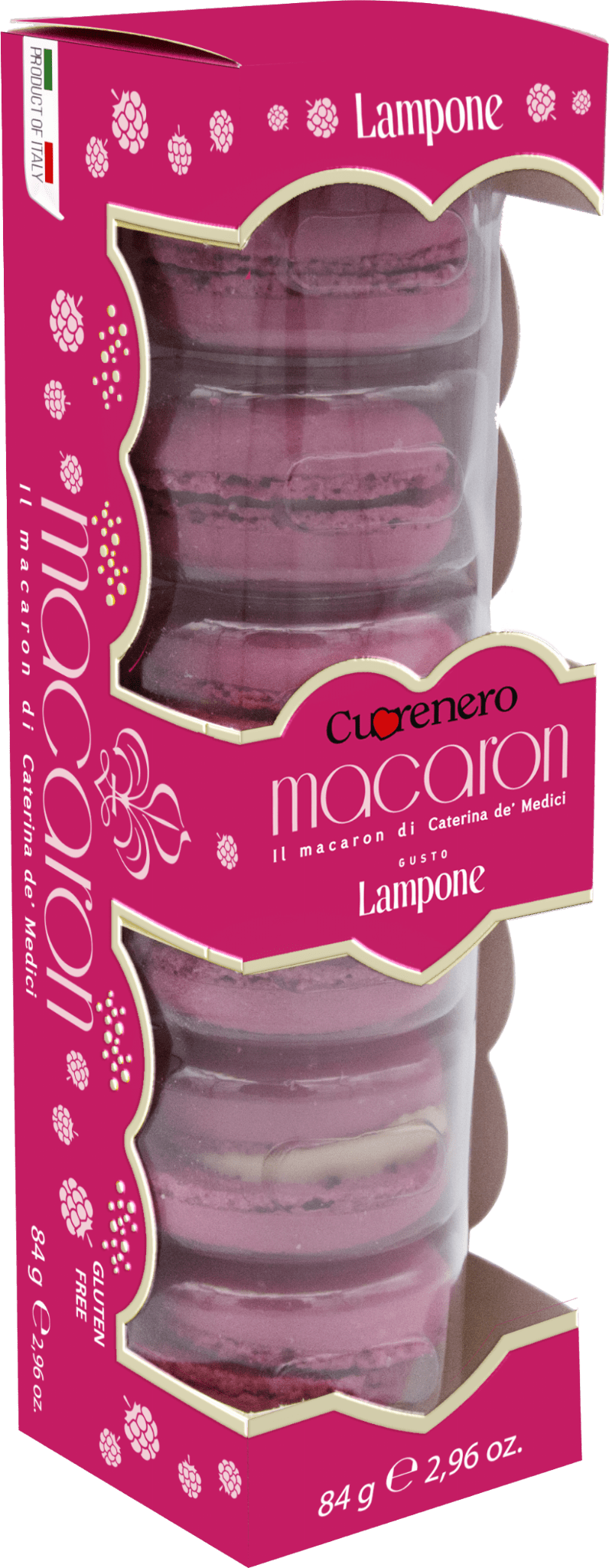 Cuorenero Macaron Lampone (Raspberry) 6 Pack 84g RRP £5.99