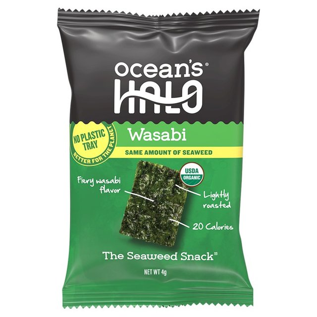Ocean's Halo Wasabi Seaweed Snack 4g Product Of Korea (Feb 24) RRP £1.10 CLEARANCE XL 39p or 3 for 99p