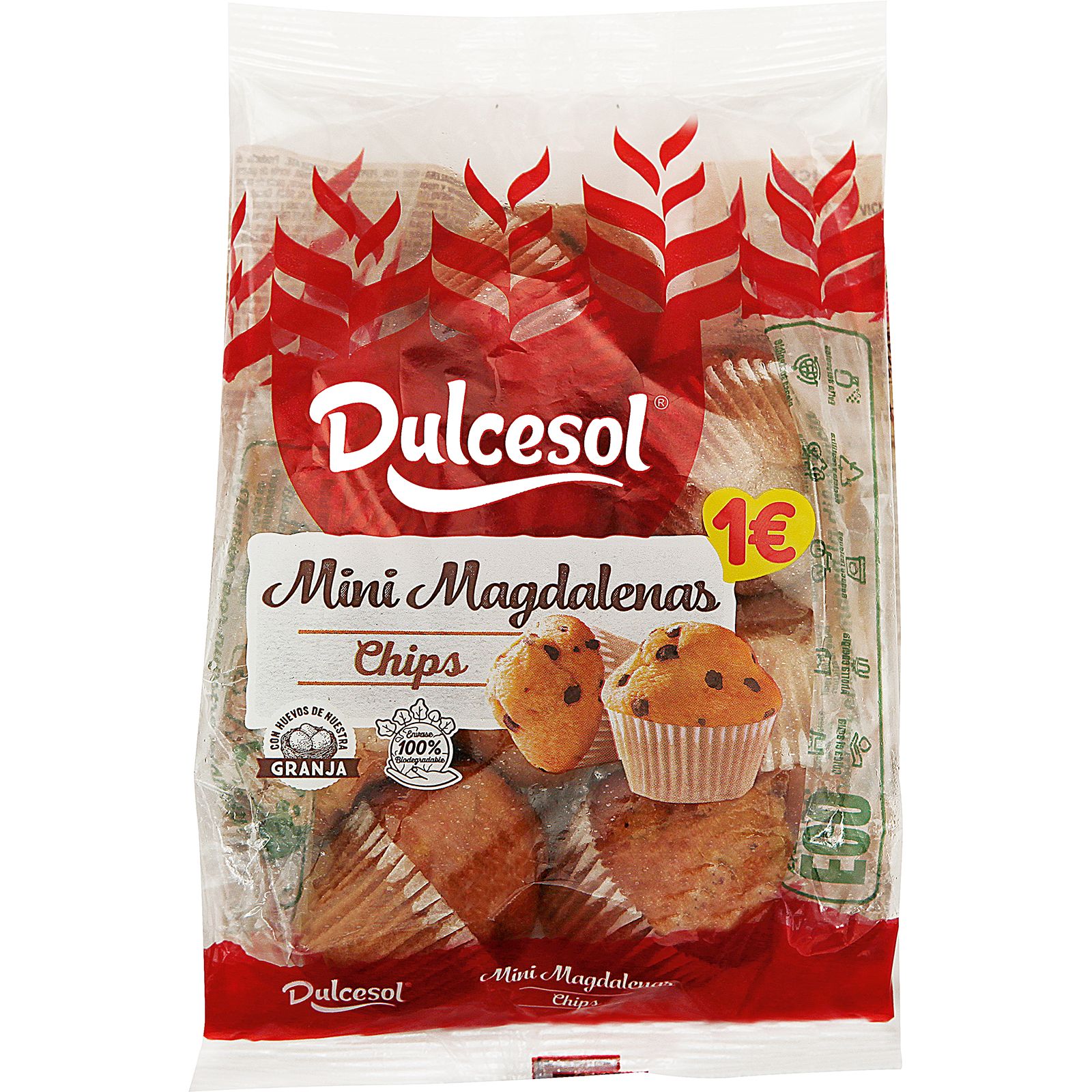 Dulcesol Mini Magdalenas Chocolate Chip 128g (July 23) RRP £1 CLEARANCE XL 59p or 2 for £1