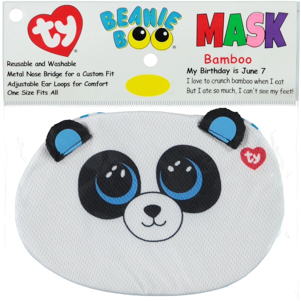 Ty Beanie Boo Face Mask Bamboo RRP 4.54 CLEARANCE XL 3.99
