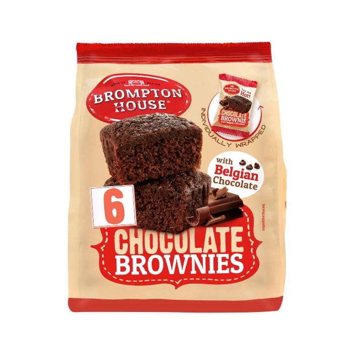 Brompton House 6 Pack of Chocolate Brownies (May 23) RRP 1.59 CLEARANCE XL 89p