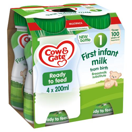 Cow & Gate 1 First Infant Milk from Birth Multipack 4 x 200ml RRP £3.85 CLEARANCE XL £2.50