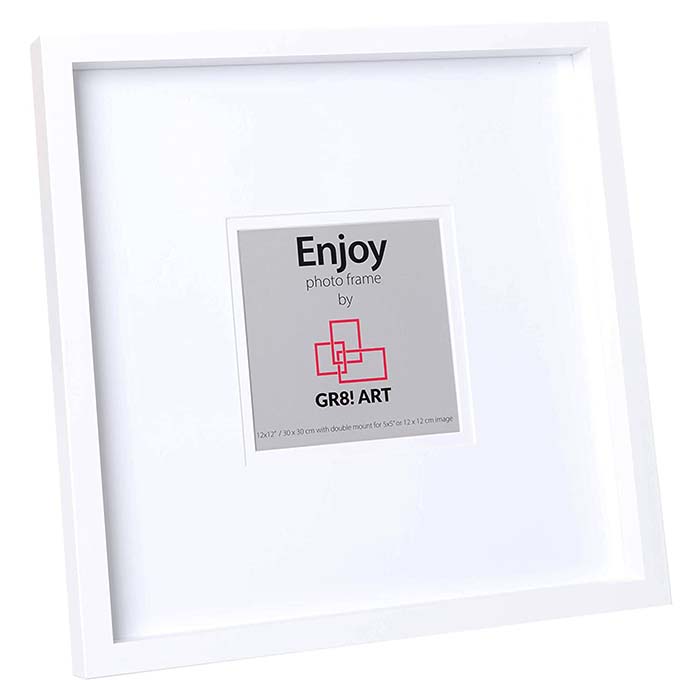Gr8! Art Enjoy WHITE Photo Frame 12 x 12 Inch 30 x 30cm RRP £14.99 CLEARANCE XL £2.99 or 2 for £5