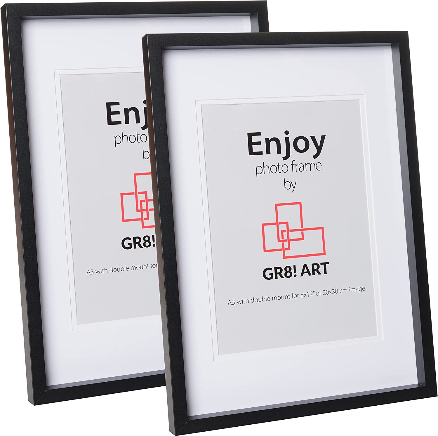 Gr8! Art Enjoy Black Photo Frame 2 Pack 8 x 12 Inch 20 x 30cm RRP £29.99 CLEARANCE XL £4.99