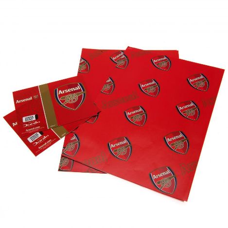Arsenal FC Gift Wrap 2 Sheets 2 Tags 70x50cm RRP £2.99 CLEARANCE XL £1.99