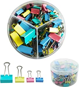 DDSTG Foldback Clips 15/19/25mm Assorted Colours Paper Clamps Binder - 82 Pack RRP £6.99 CLEARANCE XL £5.99