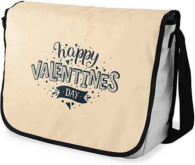Bonamaison Digitally Printed Messenger Bag ''Happy Valentines Day'' RRP £14.84 CLEARANCE XL £4.99