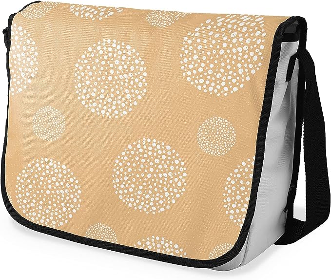 Bonamaison Digitally Printed Messenger Bag White Spotted Pattern 29 x 36cm RRP 19.37 CLEARANCE XL 14.99