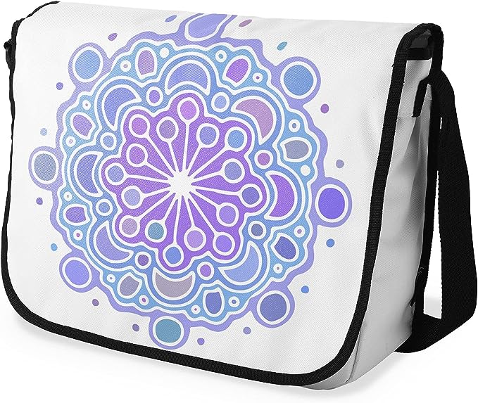 Bonamaison Digitally Printed Messenger Bag Blue/Purple Pattern 29 x 36cm RRP 9.95 CLEARANCE XL 7.99