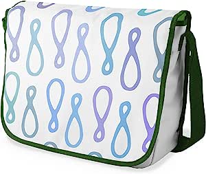 Bonamaison Blue & Purple Infinity Pattern Messenger School Bag w/ Khaki Strap RRP £16.91 CLEARANCE XL £9.99