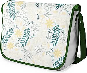 Bonamaison Multicoloured Floral Pattern Messenger School Bag w/ Khaki Strap RRP £16.91 CLEARANCE XL £9.99