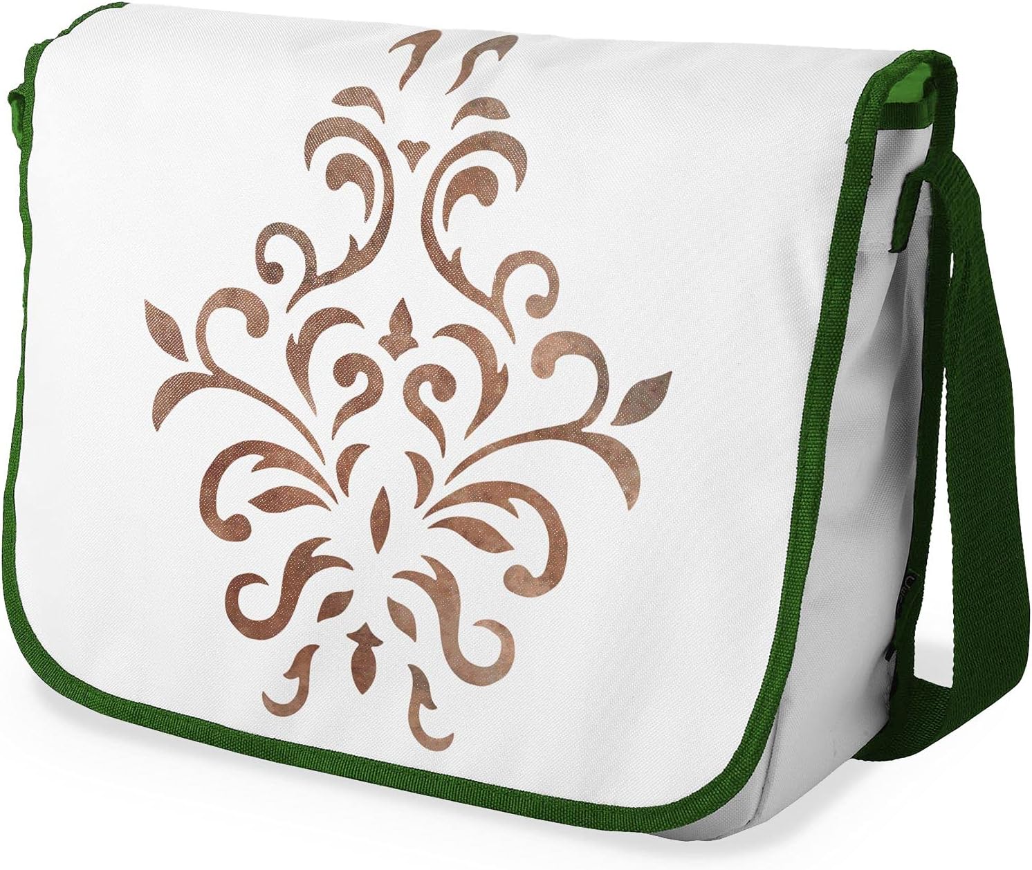 Bonamaison Brown Tribal Pattern Messenger School Bag w/ Khaki Strap RRP £16.91 CLEARANCE XL £9.99