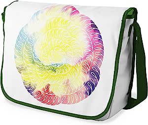 Bonamaison Multicolour Flower-esque Pattern Messenger School Bag w/ Khaki Strap RRP £16.91 CLEARANCE XL £9.99
