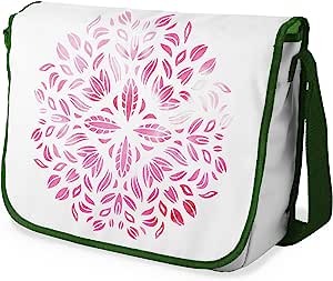 Bonamaison Pink Abstract Pattern Messenger School Bag w/ Khaki Strap RRP £16.91 CLEARANCE XL £9.99