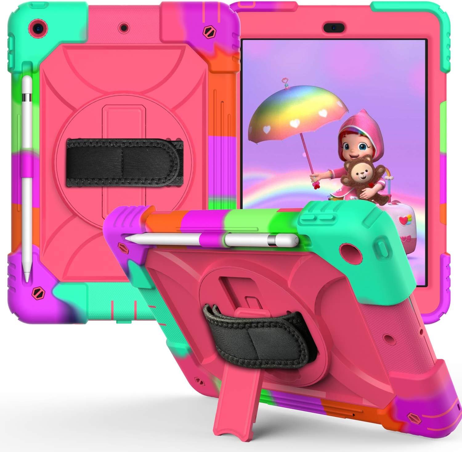 IUOK iPad 9th Generation Case iPad 10.2 Inch Multicoloured Case RRP 17.99 CLEARANCE XL 13.99