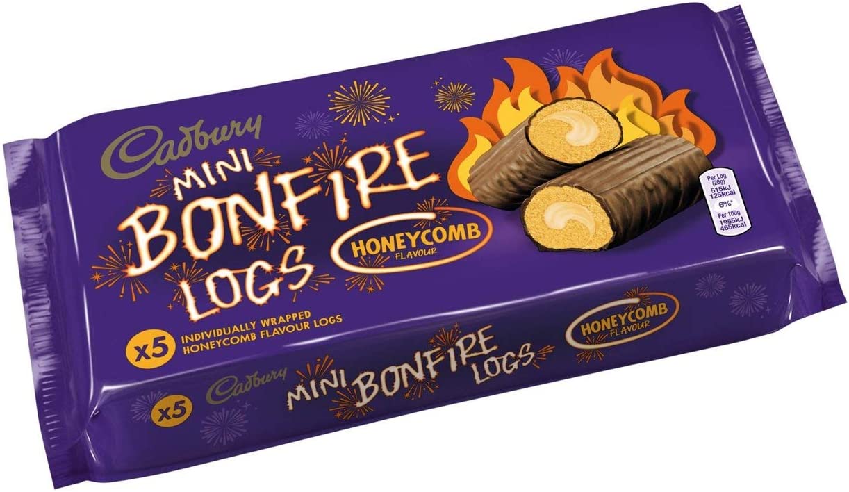 Cadbury Honeycomb Flavour Mini Bonfire Logs 5 Pack (Nov 23) RRP £1.99 CLEARANCE XL 89p or 2 for £1.50