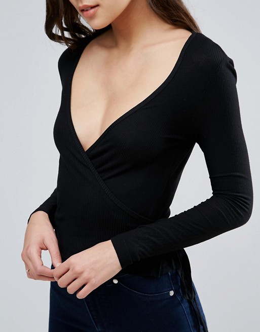 Brave Soul London Black Coloured Jersey Wrap Dress Size XS RRP £29.99 NOW £2.99 or 2 for £5, UK