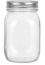 Cedilis 16oz Glass Mason Jar with Lid RRP 3.50 CLEARANCE XL 2.99