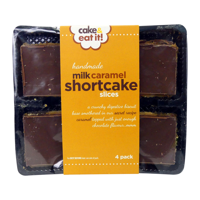 Cake & Eat It! Milk Caramel Shortcake Slices 4 Pack (Jan 24) RRP 1.49 CLEARANCE XL 89p or 2 for 1.50