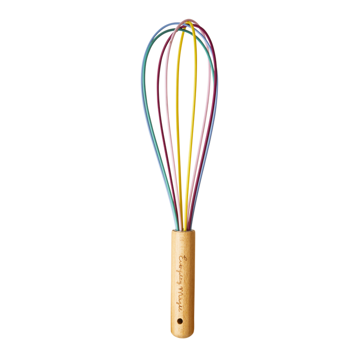 Deidentified Multicoloured Silicone Whisk with Wooden Handle RRP £4.99 CLEARANCE XL £3.99