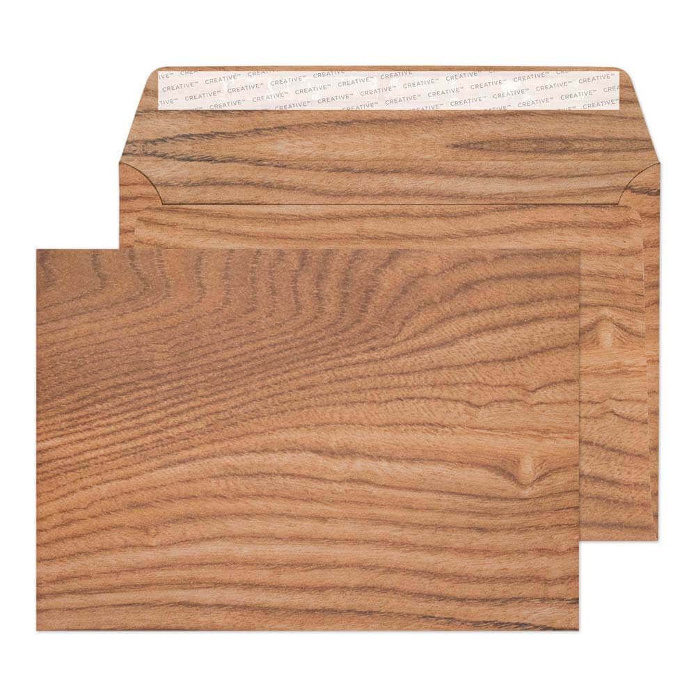 Design Range Polished Oak Wallet Peel & Seal C5 162x229mm Envelope RRP 70p CLEARANCE XL 29p or 4 for 1