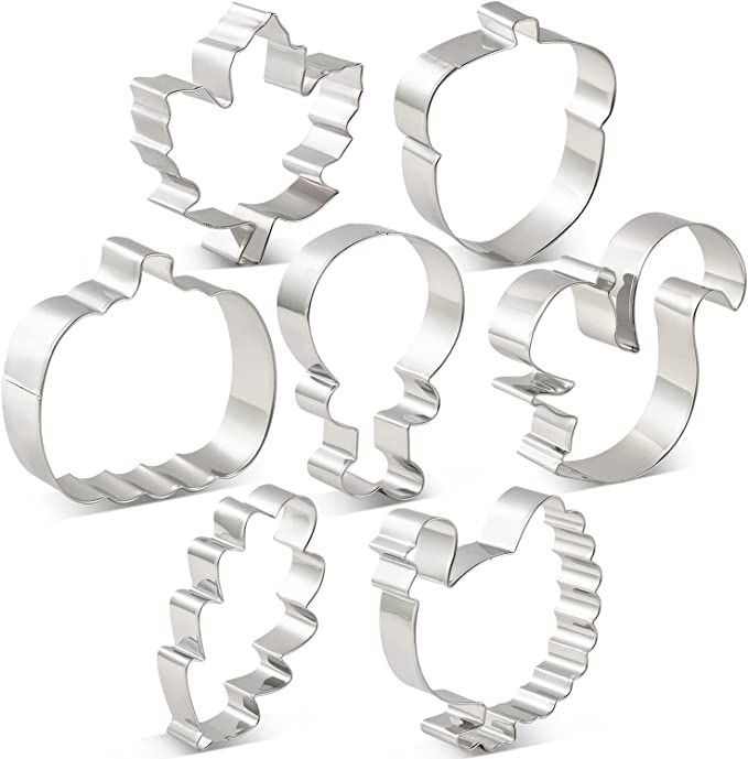 Keniao Autumn Thanksgiving Stainless Steel Cookie Cutter Set - 7 Piece RRP 8.99 CLEARANCE XL 99p