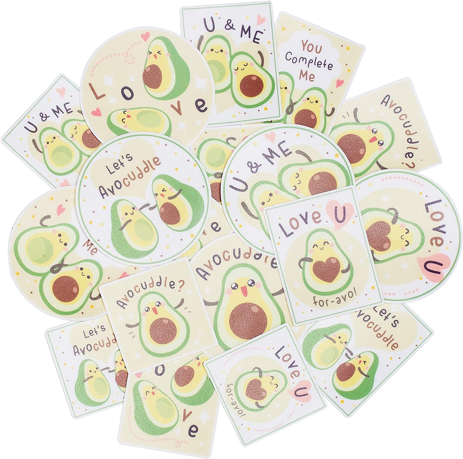 Navy Peony Funny Sweet Pea and Avocado Green Sticker Bundle 18 Pack RRP £6.99 CLEARANCE XL £4.99