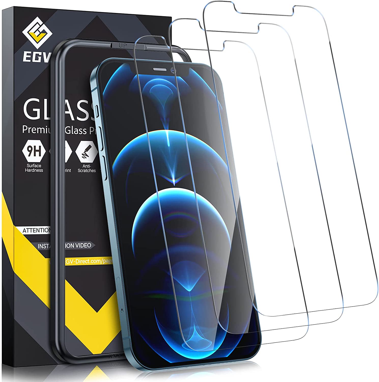 EGV 3+3 Tempered Glass Screen Protector Iphone 12 RRP £6.99 CLEARANCE XL £4.99