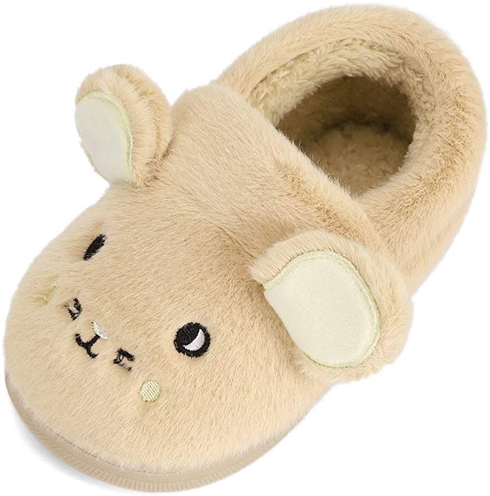 MASOCIO Kids Beige Cute Cartoon Slippers UK Kids Size 9 - 9.5 RRP 10.99 CLEARANCE XL 6.99