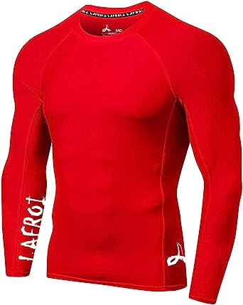 Lafroi Men's Long Sleeve Baselayer Performance Fit Asymmetric Red XXL CLYYB RRP £19.99 CLEARANCE XL £14.99
