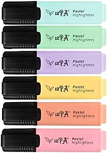 12PA Pastel Highlighters 6 Assorted Colours RRP £2.99 CLEARANCE XL £1.99
