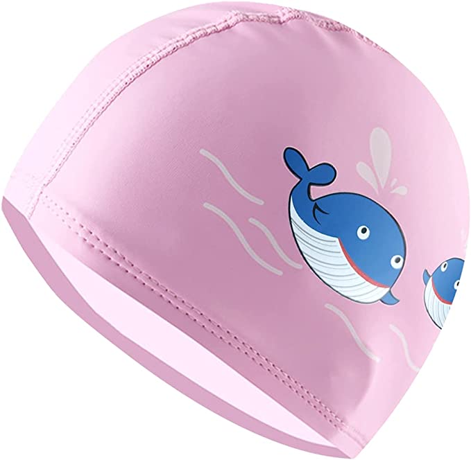 Deidentified Pink Swimming Cap Suitable for 6-12 Years Old Whale Design RRP £7.99 CLEARANCE XL £3.99