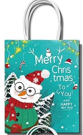 Christmas Gift Bag with Handles Snowman Design RRP 69p CLEARANCE XL 50p