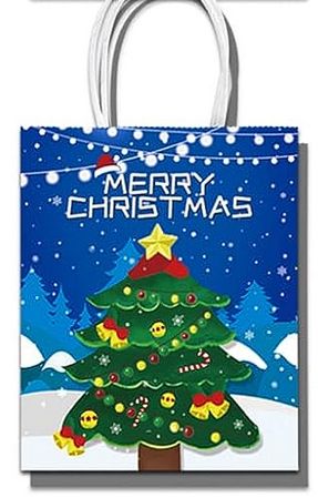 Christmas Gift Bag with Handles Christmas Tree Design RRP 69p CLEARANCE XL 50p