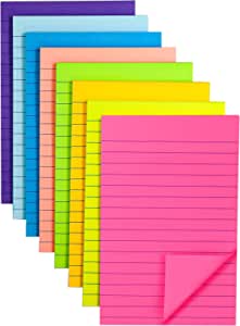 Deidentified Self Sticky Notes Pad 8 Pack 400 Lined Sheets 100 x 150mm RRP £8.99 CLEARANCE XL £5.99