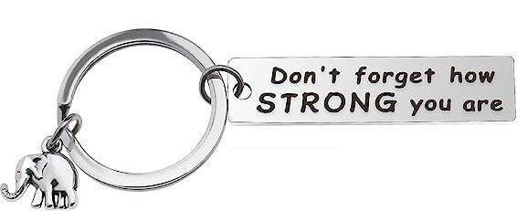 Deidentified Elephant Keyring Dont Forget How Strong You Are RRP £4.99 CLEARANCE XL £3.99