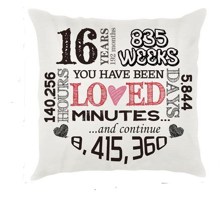 Eurep GMBH 16th Birthday Gift Pillowcase RRP £9.99 CLEARANCE XL £4.99