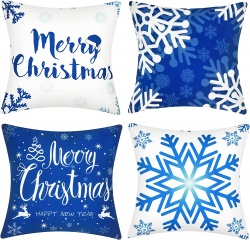 Alishomtll Set of 4 Christmas Cushion Covers Decorative Throw Pillow Covers 45x45cm RRP £9.99 CLEARANCE XL £4.99
