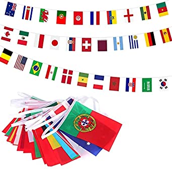 International Flags of the World String Flags Bunting Banner 10M with 32 Country Flags RRP £3 CLEARANCE XL 99p