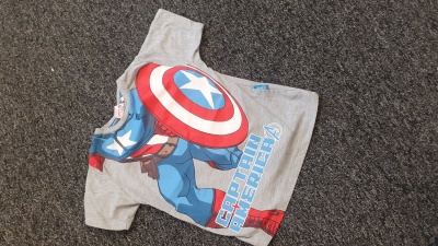 PRELOVED Marvel Avengers Captain America T-Shirt 2-3 Yrs (92-98cm) RRP £5.99 CLEARANCEXL £2.99