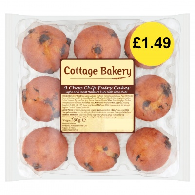 Cottage Bakery 9 Choc Chip Fairy Cakes 230g (Jan - Dec 23) RRP £1.49 CLEARANCE XL 89p or 2 for £1.50